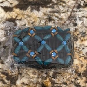 Blue and Brown Beaded Hair Combs